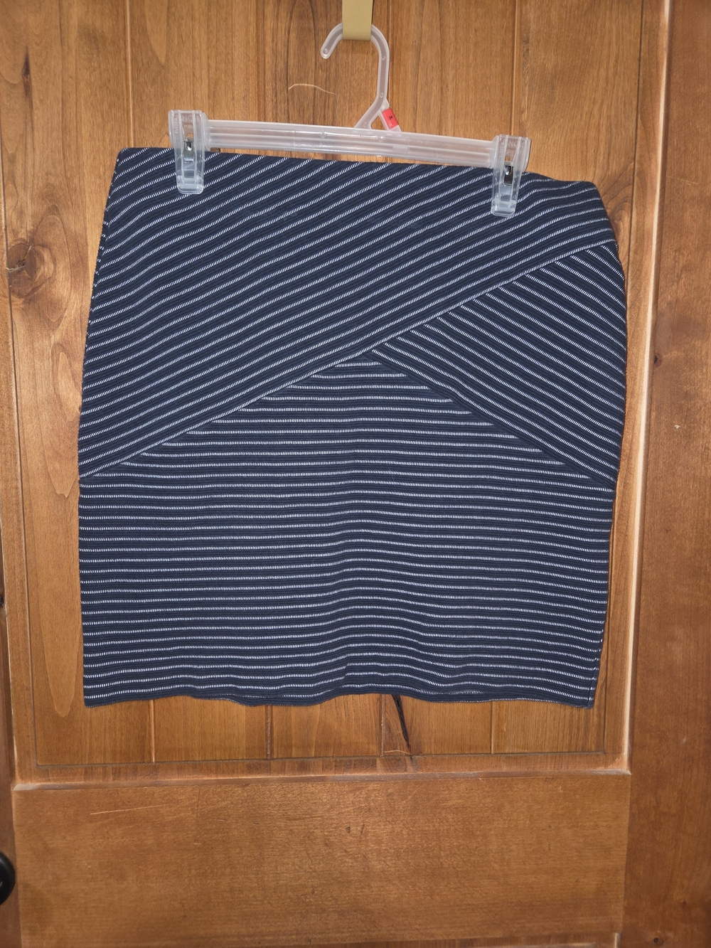J. Jill Navy and White Striped Pencil Skirt